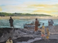 Morning for Muslim Stone Labourers on the banks of the Lemro River